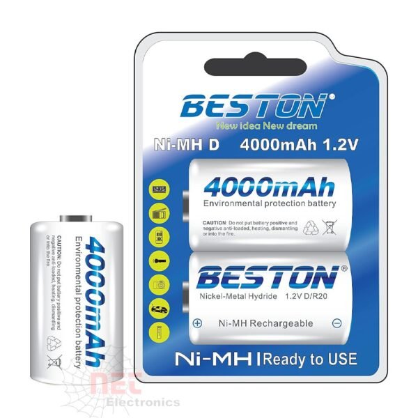 حجارة طرش D شحن BESTON - حجارة طرش D شحن BESTON الأصلية لتشغيل الأجهزة بكفاءة Original BESTON D rechargeable batteries for reliable power