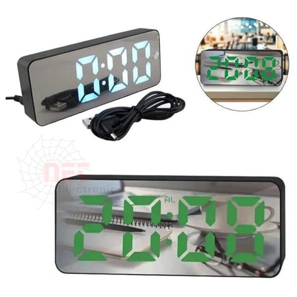 ساعة مكتب رقمية ديجيتال مرآة GAOSIIO بتصميم عصري وأنيق GAOSIIO digital mirror desk clock with modern and sleek design