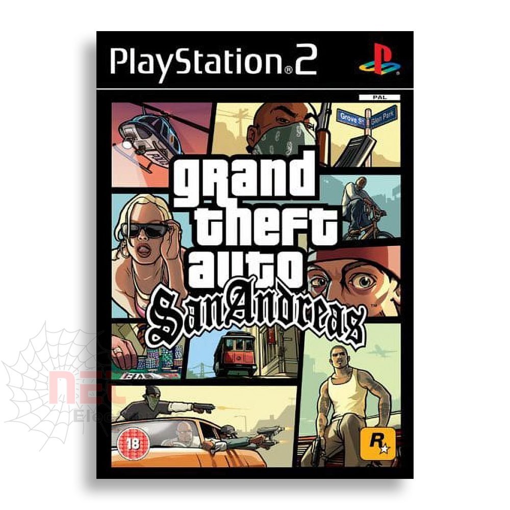 GraNd Theft Auto San Andreas PS2 CD شريط لعبة قراند سان اندرس لجهاز بلايستيشن 2 الأصلي