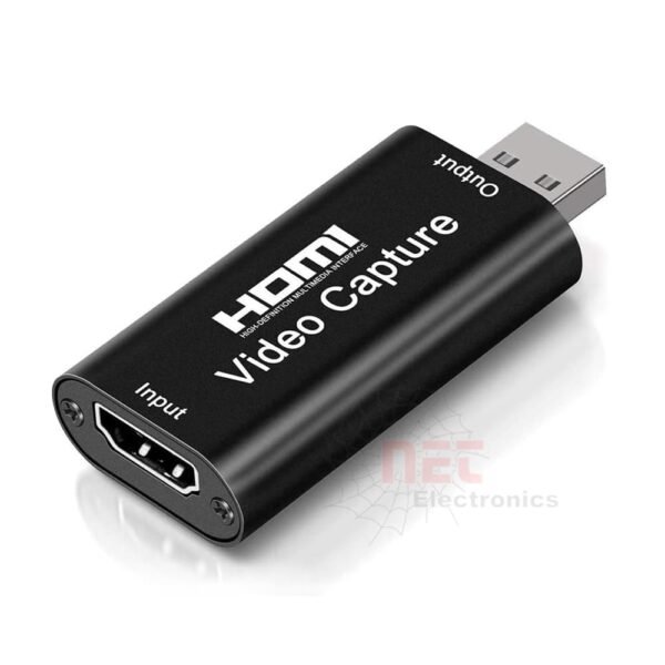 جهاز من HDMI الى USB Jتحويل HDMI VIDEO CAPTURE لتسجيل وبث الفيديو بدقة عالية HDMI VIDEO CAPTURE device connected for streaming and recording