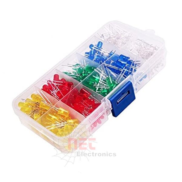 علبة ليد LED 5MM ألوان مع علبة حفظ منظمة