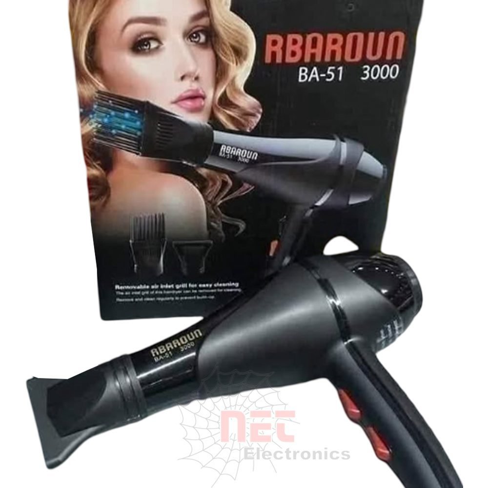 استشوار RBAROUN BA-51 استشوار RBAROUN BA-51 - استشوار RBAROUN BA-51 لتجفيف وتصفيف الشعر باحترافية RBAROUN BA-51 professional hair dryer for styling