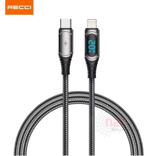 وصلة شحن RECCI CABLE Type-C TO Lightning - وصلة شحن RECCI CABLE Type-C TO Lightning سريعة وآمنة للايفون RECCI CABLE Type-C TO Lightning fast charging cable for iPhone