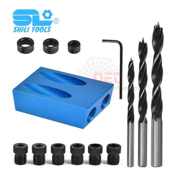 طقم تخريم خشب بزاوية مائلة SL - طقم تخريم خشب بزاوية مائلة SL لأعمال النجارة الاحترافية Pocket Hole Jig Kit SL for professional woodworking