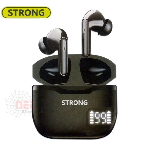 ايربودز ST05 من سترونج STRONG - ايربودز ST05 من سترونج STRONG لاسلكية باللون الأسود والأبيض ST05 Earbuds by STRONG wireless Bluetooth headphones