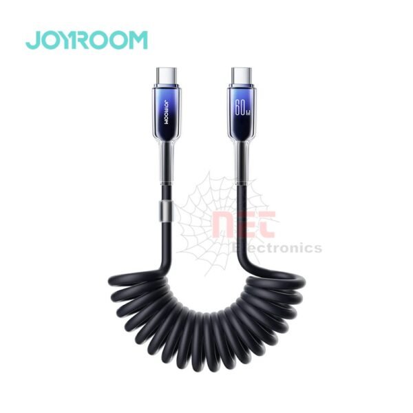 كابل شحن سوستة TYPE-C TO TYPE-C من JOYROOM - كابل شحن سوستة TYPE-C TO TYPE-C من JOYROOM بتصميم حلزوني مرن JOYROOM Spring Type-C to Type-C Cable flexible coiled design