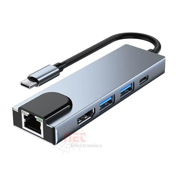 TYPEC TO HD + LAN 5 IN 1 ZERO - محول TYPEC TO HD + LAN 5 IN 1 ZERO متعدد المنافذ TYPEC TO HD + LAN 5 IN 1 ZERO multiport adapter