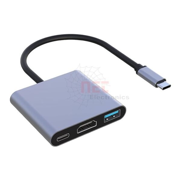 TYPEC TO HD + PD +USB 3 IN 1 ZERO - محول TYPEC TO HD + PD +USB 3 IN 1 ZERO متعدد المنافذ TYPEC TO HD + PD +USB 3 IN 1 ZERO multi-port adapter