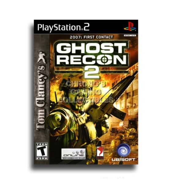 Tom Clancy's Ghost Recon 2 PS2 CD - غلاف سيطي لعبة توم كلانسي جوست ريكون 2 بلايستيشن 2 الأصلي Tom Clancy's Ghost Recon 2 PS2 CD original box art and disc