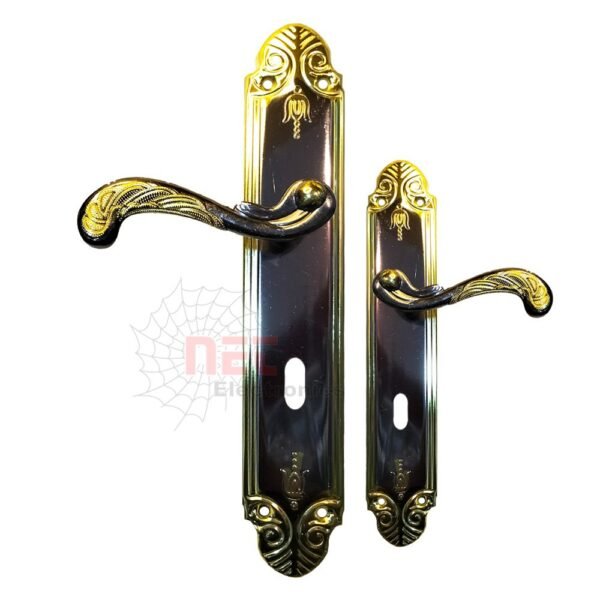طقم اكرة باب غرفة تاج جولد×فاميه DB - طقم اكرة باب غرفة تاج جولد×فاميه DB مودرن Modern gold and fumed room door handle set AD880-36-K