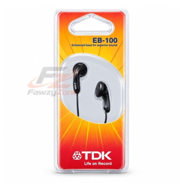 هيدفون أصلي بدون مايك TDK موديل EB-100 باللون الأسود الأنيق