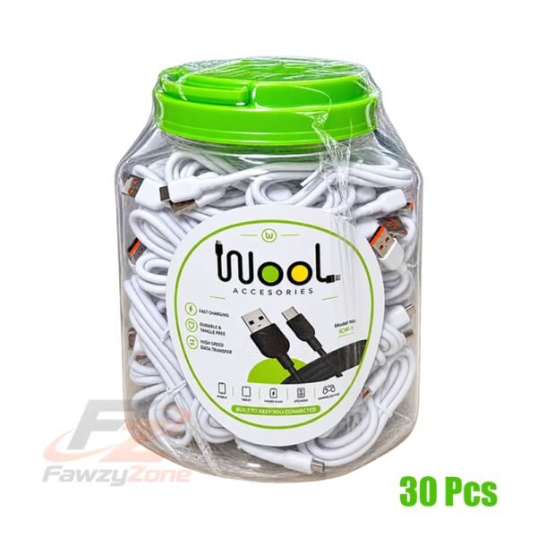 برطمان TYPE-C وصلة شاحن CAVO WOOL لتوصيل الطاقة ونقل البيانات بكفاءة عالية