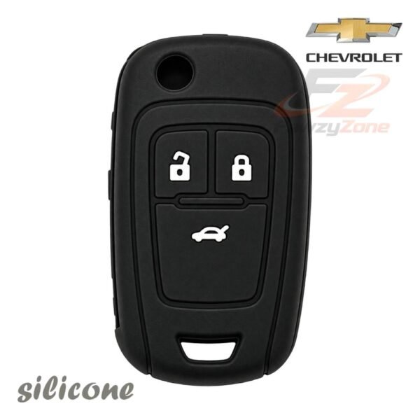 جراب سيليكون لمفتاح ريموت شيفروليه قلاب 3 زراير CHEVROLET لحماية المفاتيح من الصدمات